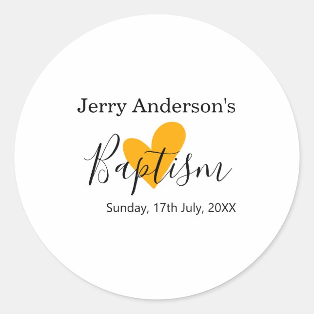 Catholic baptism kids modern simple QR minimal Runder Aufkleber (Vorderseite)