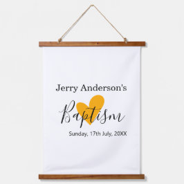 Catholic baptism kids modern simple QR minimal Wandteppich Mit Holzrahmen