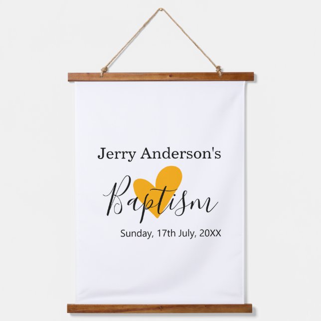 Catholic baptism kids modern simple QR minimal Wandteppich Mit Holzrahmen (Vorderseite)