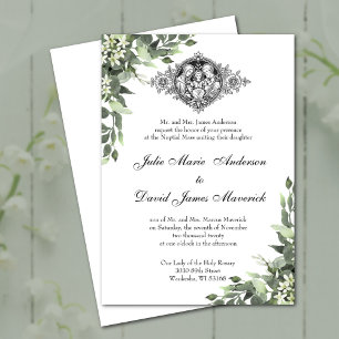 Catholic Classic Elegant Religious Wedding Einladung