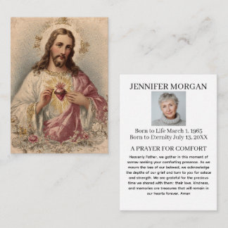 Catholic Funeral Memorial Jesus Prayer Holy Card Visitenkarte