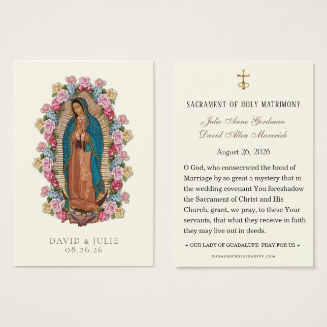 Catholic Guadalupe Roses Wedding Prayer  (Vorne & Hinten)