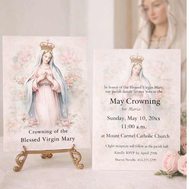 Catholic May Crowning Invitation Blessed Mary Einladung (Von Creator hochgeladen)