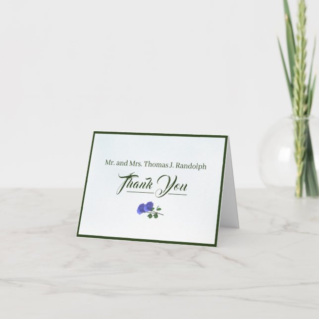Catholic Misty Blue and Green Danke Card (Vorderseite)