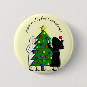 Catholic Nun Art Christmas Cards & Gifts Button