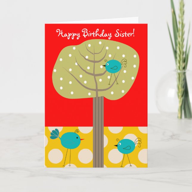 Catholic Nun Birthday Card Blue Birds Karte (Vorderseite)