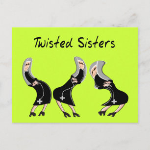 Catholic Nun Gifts "Twisted Sisters" Design Postkarte