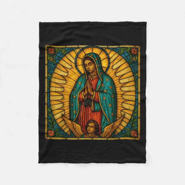 Catholic Our Lady Of Guadalupe Mexican Saint Virgi Fleecedecke (Vorderseite)