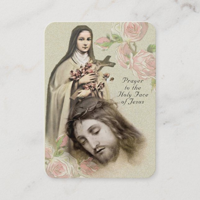 Catholic Prayer Holy Face St. Therese Religious Visitenkarte (Vorderseite)