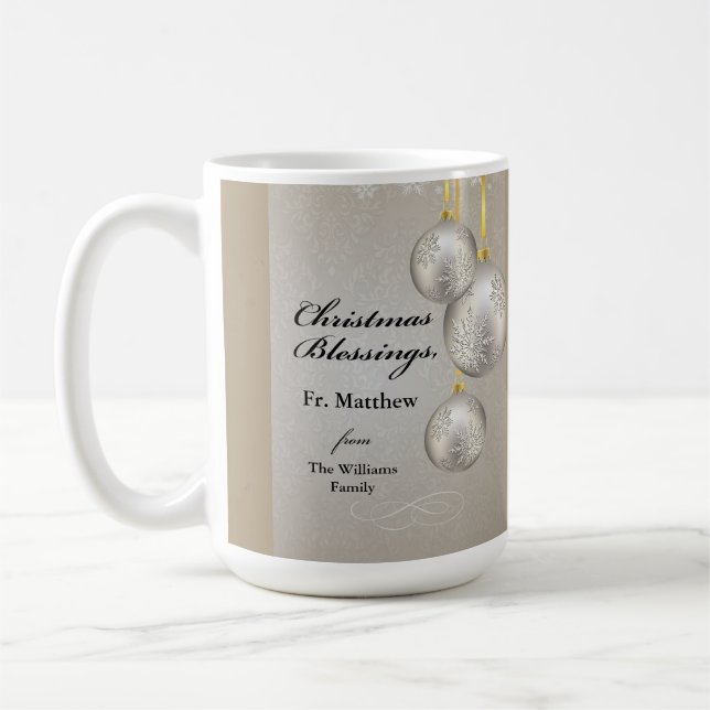 Catholic Priest Christmas Elegant Hanging Ornament Kaffeetasse (Links)