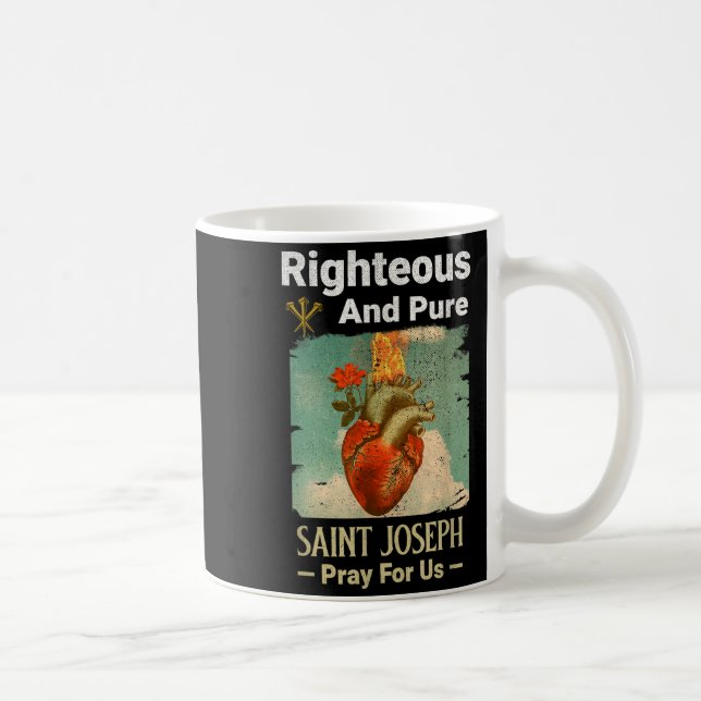 Catholic St. Joseph, Patron Saint Of Fathers, Pray Kaffeetasse (Rechts)
