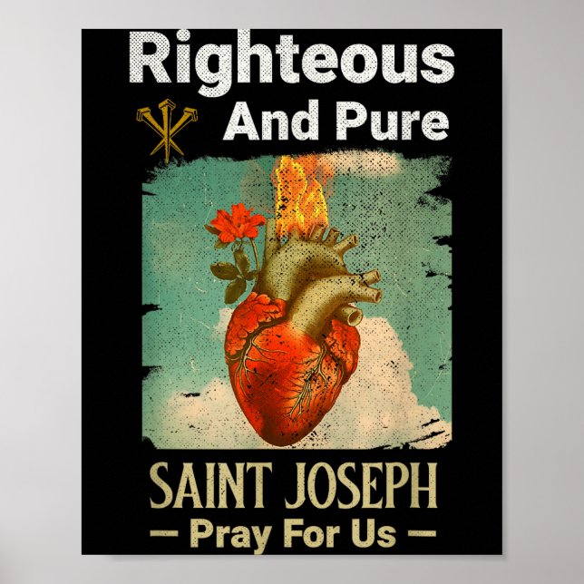 Catholic St. Joseph, Patron Saint Of Fathers, Pray Poster (Vorne)