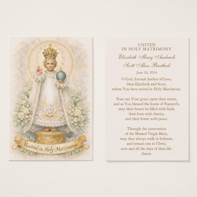Catholic Wedding Prayer Card Betrothal  (Vorne & Hinten)