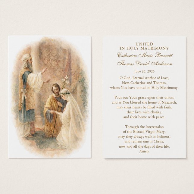 Catholic Wedding Prayer Card Betrothal  (Vorne & Hinten)