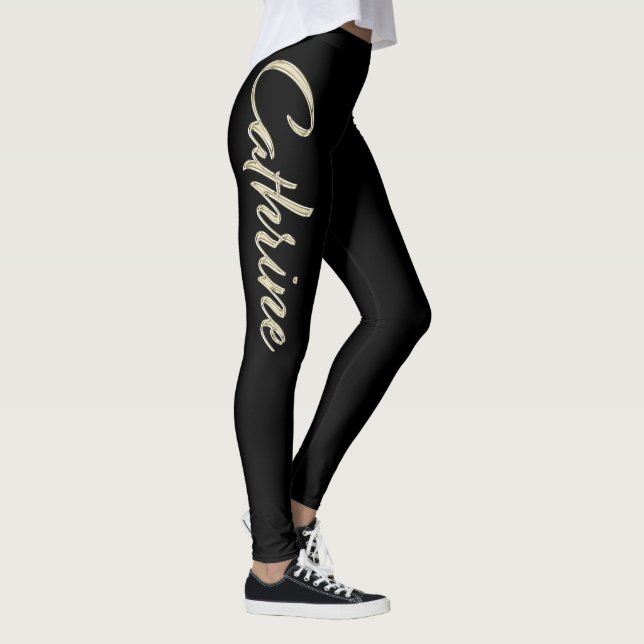 Cathrine white gold Handwriting Hose Leggings (Rechts)