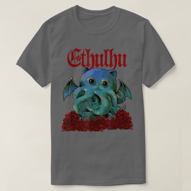 Cathulhu Funny Niedlich Cathulhu Kawaii Cat  T-Shirt (Design vorne)