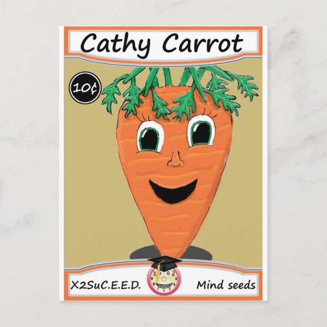 Cathy Carrot Seed Packet 1 Postkarte (Vorderseite)