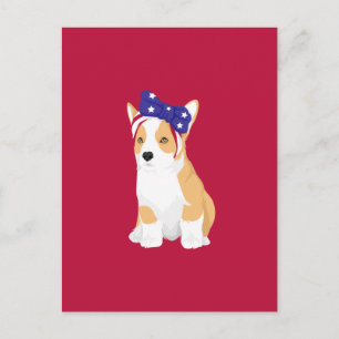 Cathy The Patriotic American 4. Juli Corgi Postkarte