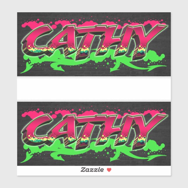 Cathy Vorname Name Graffiti Aufkleber Sticker (Blatt)