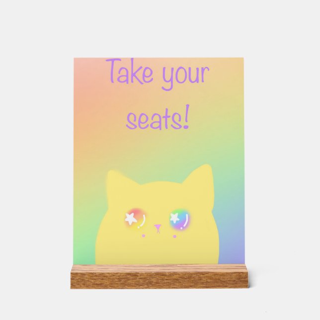 Caticorn acrylic sign for birthday party acrylschild (Vorderseite)