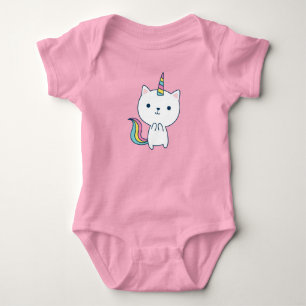 Caticorn Baby Bodysuit Rosa Strampler