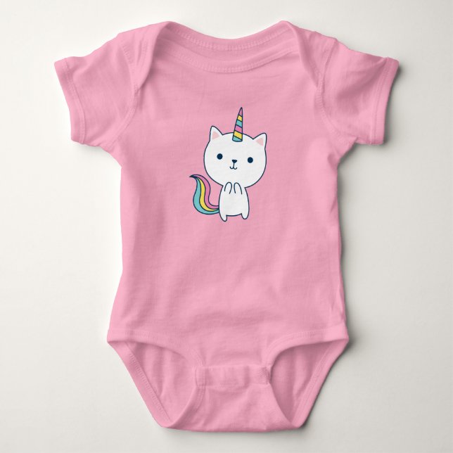 Caticorn | Baby Bodysuit | Rosa Strampler (Vorderseite)