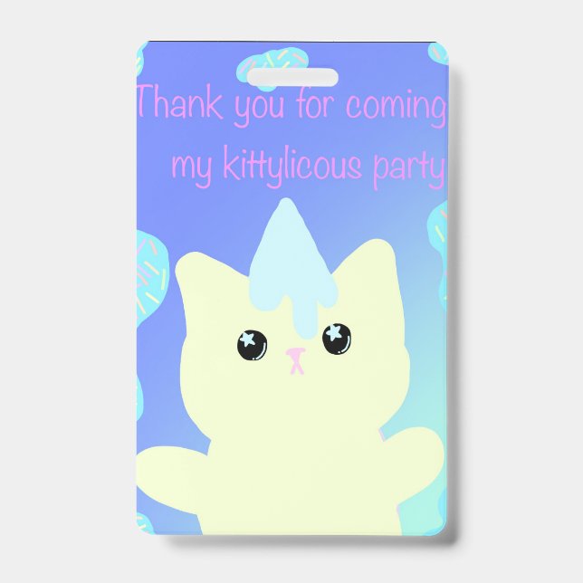 Caticorn  Birthday Favor Bags Ausweis (Vorderseite)