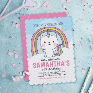 Caticorn Birthday Party Einladung