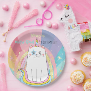 Caticorn Cat Meow-Gical Birthday Kid Pappteller