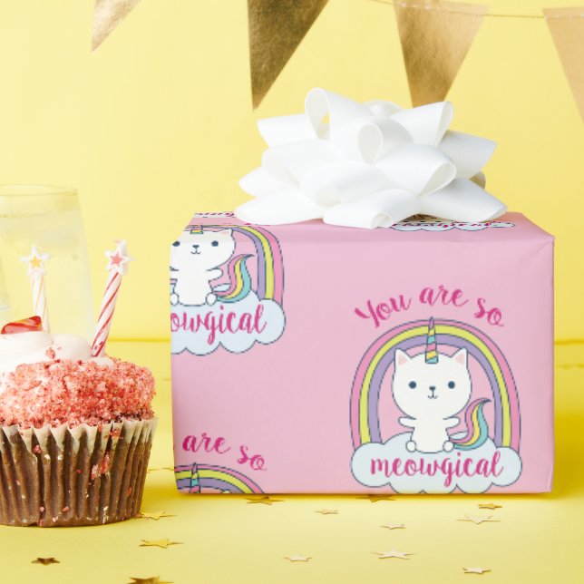 Caticorn | Geschenkpapier | Rosa (Geburtstagsparty)