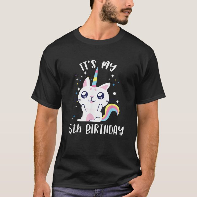 Caticorn Kawaii Cat Unicorn Age 5 T-Shirt (Vorderseite)