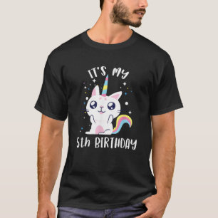 Caticorn Kawaii Katze Einhorn Alter 5 T-Shirt