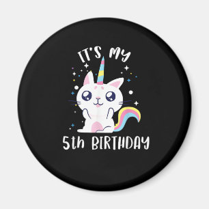 Caticorn Kawaii Katze Einhorn Alter 5 T-Shirt Magnet