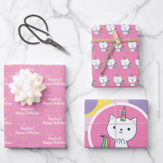 Caticorn-Kollektion 01 | Geschenkpapierbögen Geschenkpapier Set