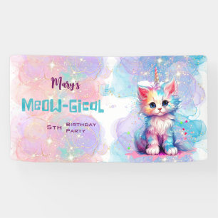 Caticorn Meow Gical Birthday Banner