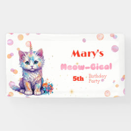 Caticorn Meow Gical Birthday Banner
