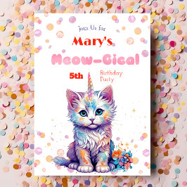 Caticorn Meow Gical Birthday Einladung
