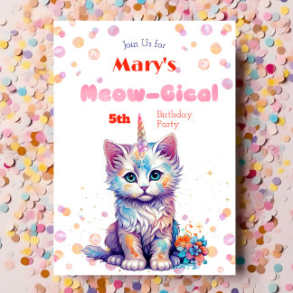 Caticorn Meow Gical Birthday Einladung