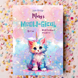 Caticorn Meow Gical Birthday Einladung