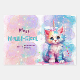 Caticorn Meow Gical Birthday Geschenkpapier Set