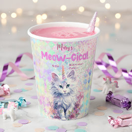 Caticorn Meow Gical Birthday Pappbecher