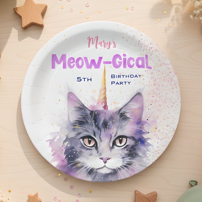 Caticorn Meow-Gical Birthday Pappteller (Von Creator hochgeladen)