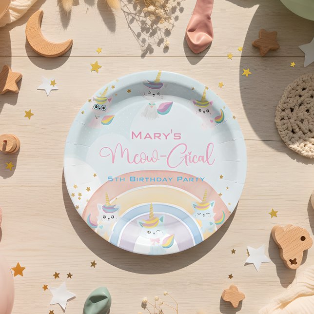 Caticorn Meow-Gical Birthday Pappteller (Von Creator hochgeladen)