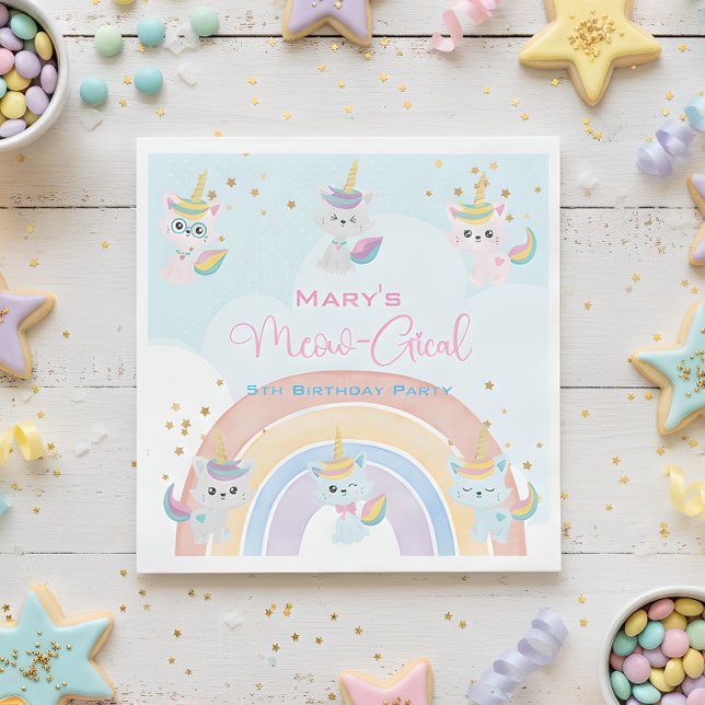 Caticorn Meow-Gical Birthday Serviette (Von Creator hochgeladen)