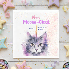 Caticorn Meow-Gical Birthday Serviette