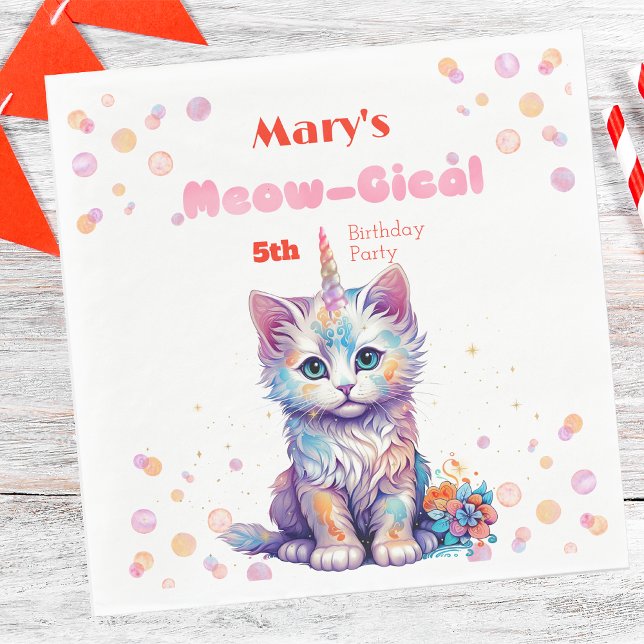 Caticorn Meow Gical Birthday Serviette (Von Creator hochgeladen)