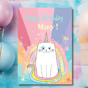 Caticorn Meow-Gical Happy Birthday Grußkarte Karte