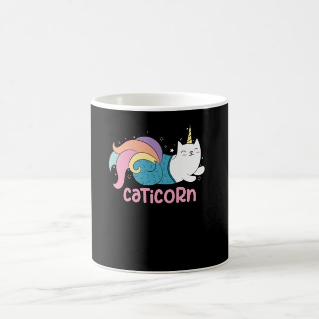 Caticorn Niedlich Cat Unicorn Mermaid Mix Kaffeetasse (Mittel)