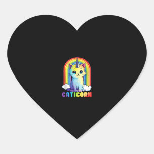 Caticorn niedliche Katze Einhorn lustiges Design f Herz-Aufkleber