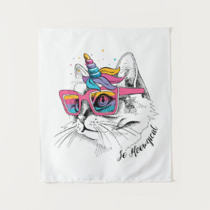 Caticorn   so Meowgical Wandteppich